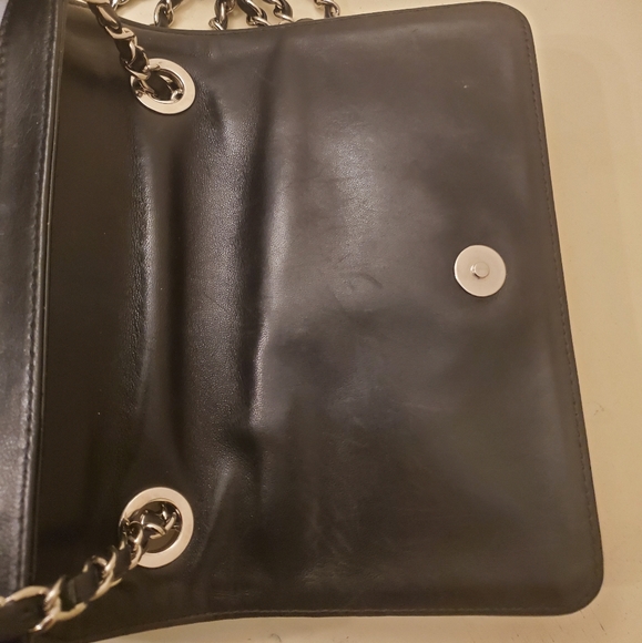 CHANEL PATENT LEATHER PURSE BAG SILVER BLACK 2013 - Picture 9 of 12